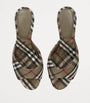 Burberry Multi Stretch-Linen Check Mews Mules 65