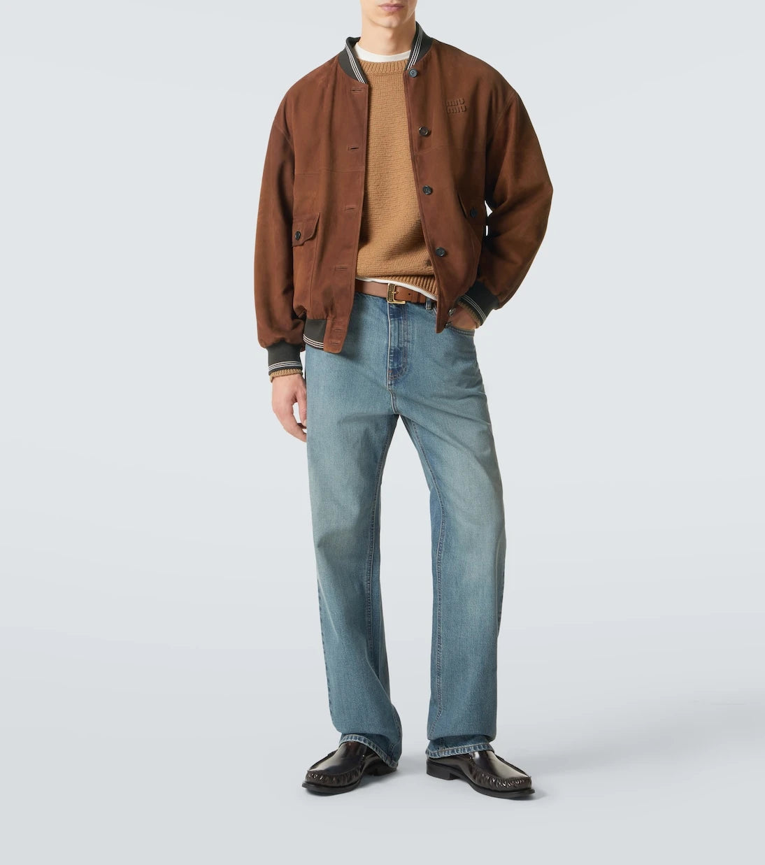 Miu Miu - Suede bomber jacket
