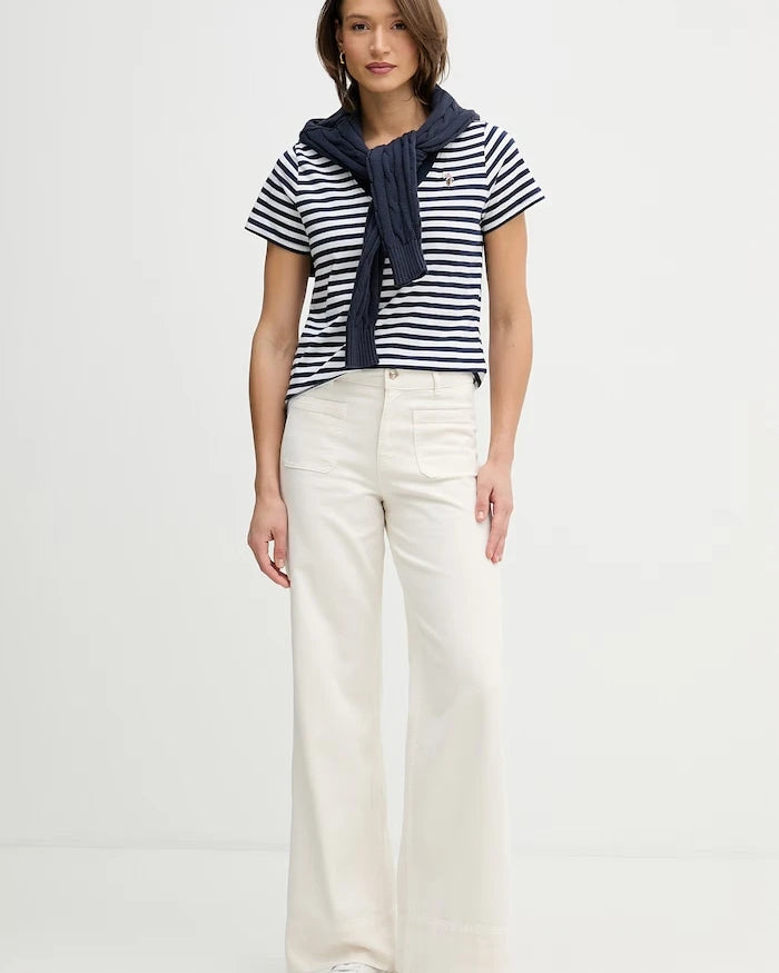 U.S. Polo Assn. STRIPE V-Yaka Pamuklu Tişört