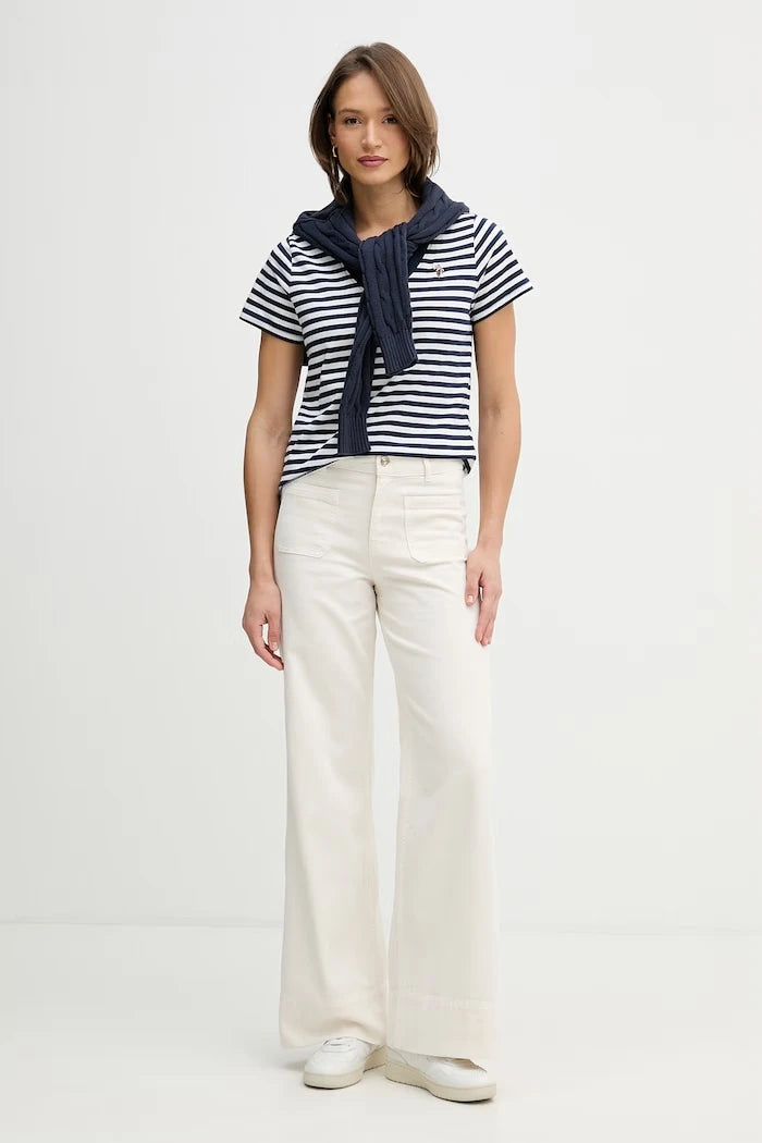 Памучна тениска U.S. Polo Assn. STRIPE V-NECK