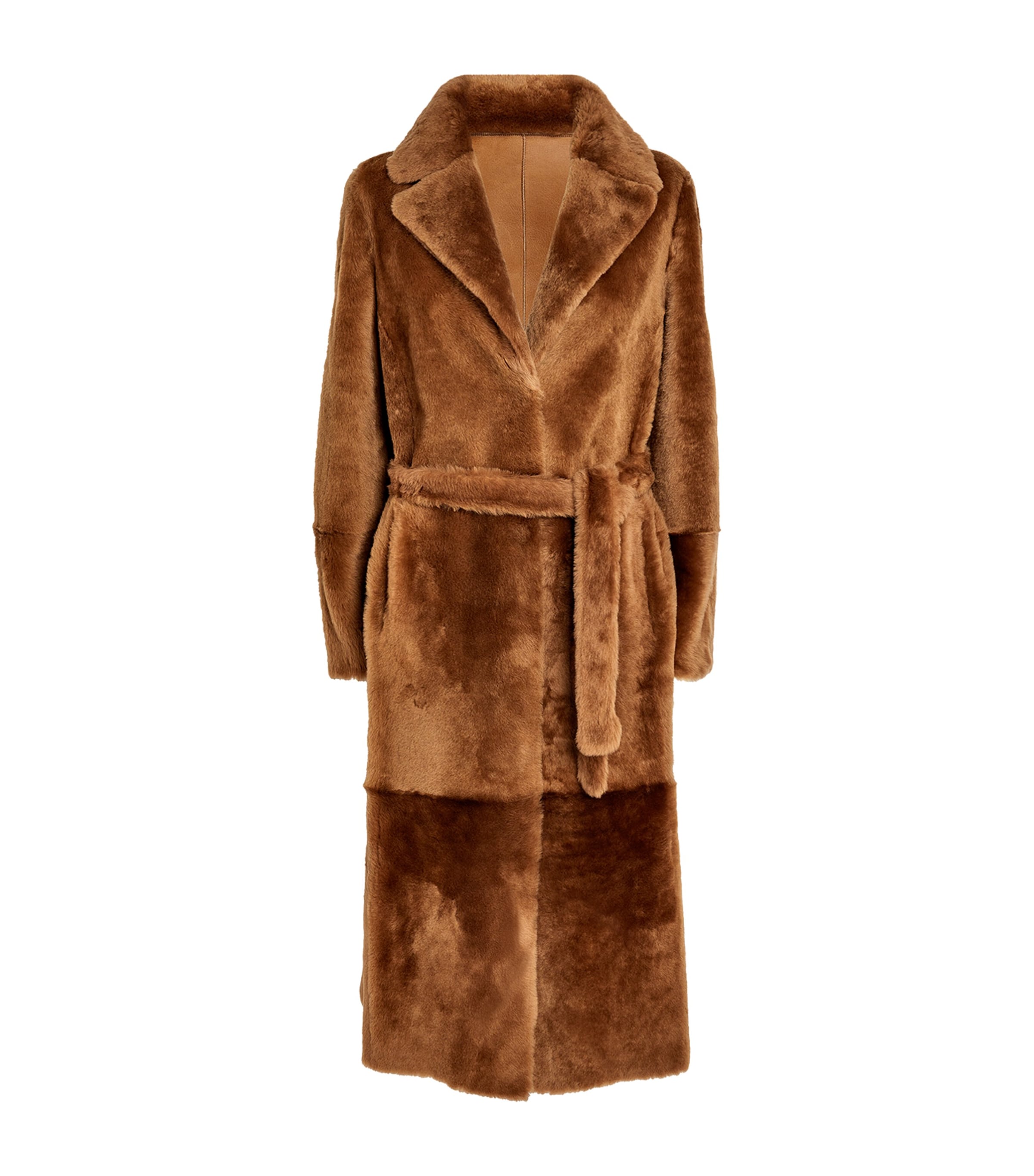 Yves Salomon Beige Lamb Fur Reversible Wrap Coat
