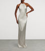 Ralph Lauren Collection Beige Stretch-Satin Corra Maxi Dress