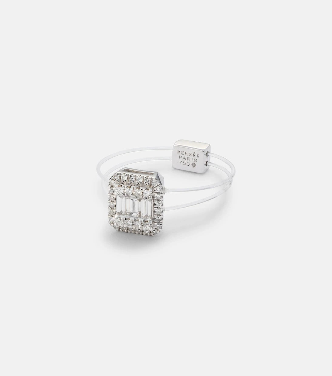 Persée - Floating 18kt white gold ring with diamonds