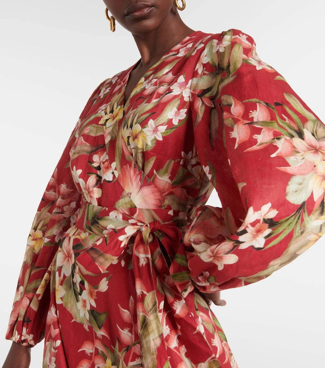 Zimmermann - Lexi floral linen wrap dress