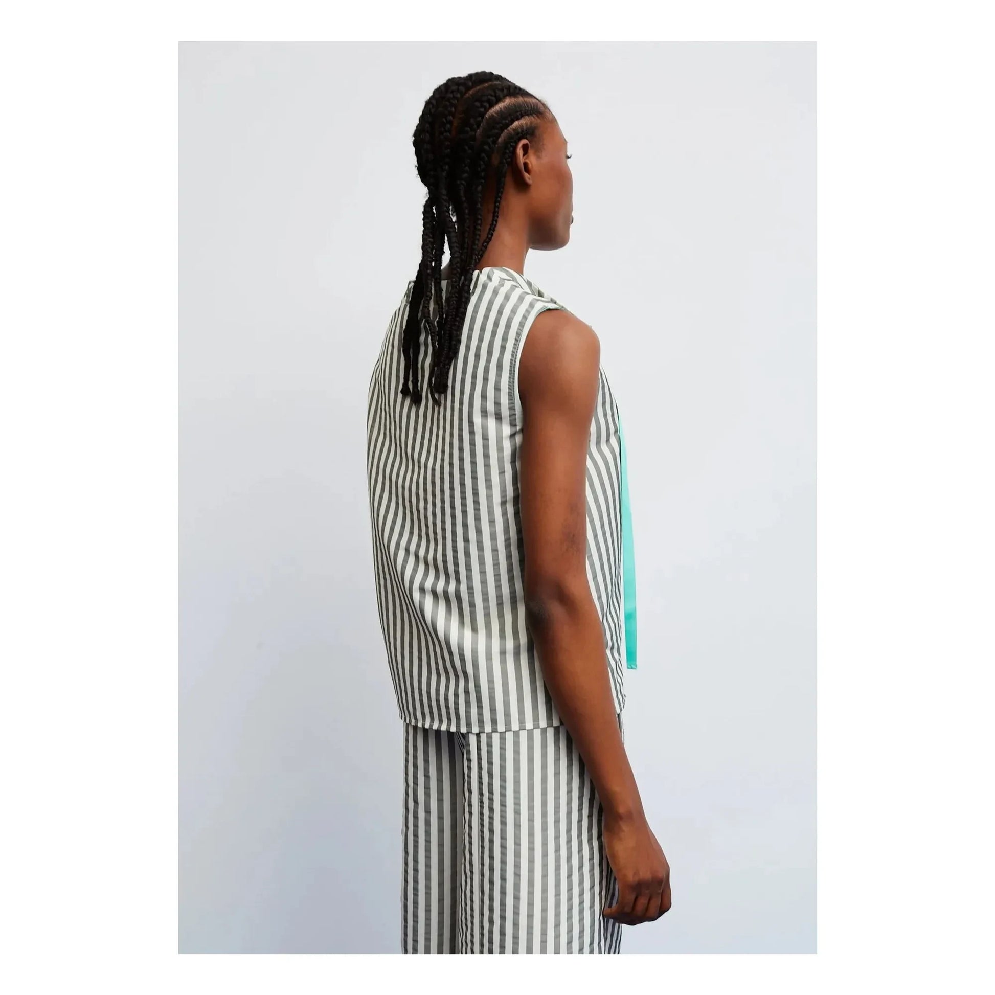 Dr Bloom - Menta Stripes Blouse | Khaki