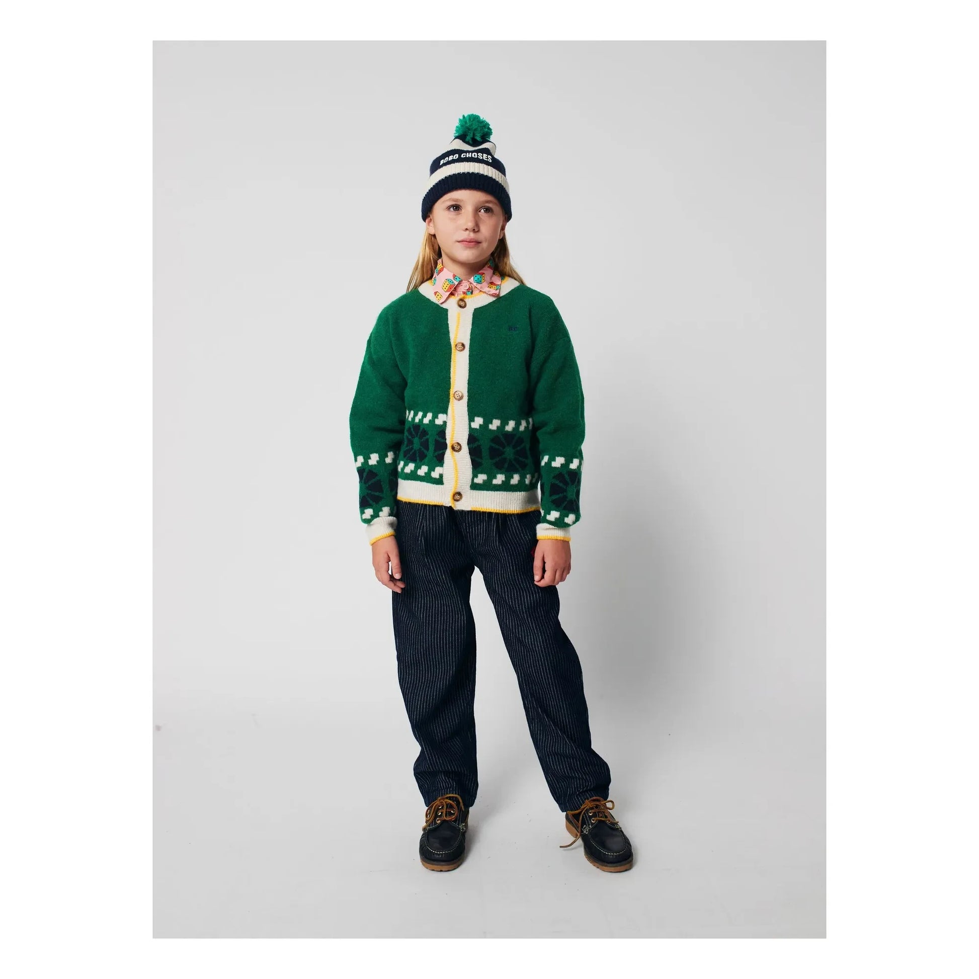 Bobo Choses - Striped Organic Cotton Balloon Jeans | Blue