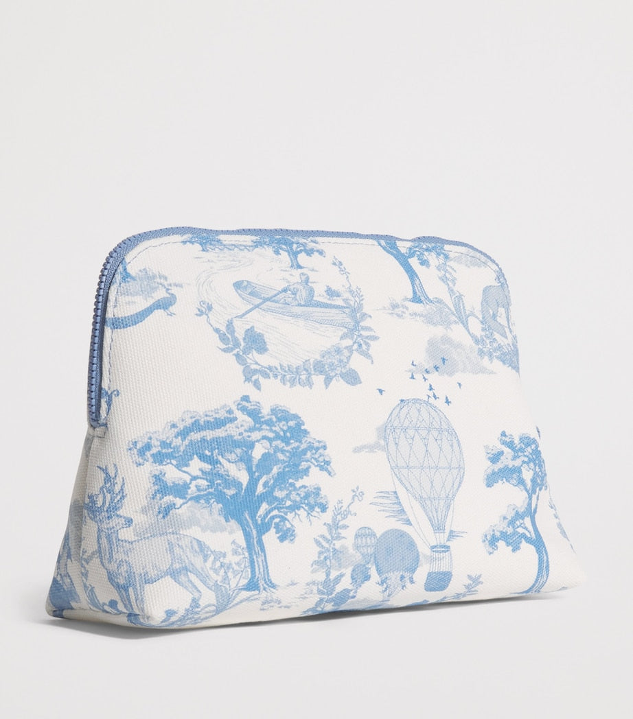 Toile Half Moon Cosmetic Bag