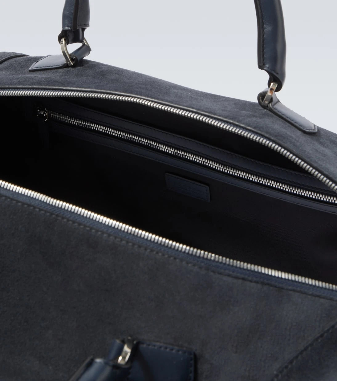 Kiton - Leather-trimmed suede duffel bag