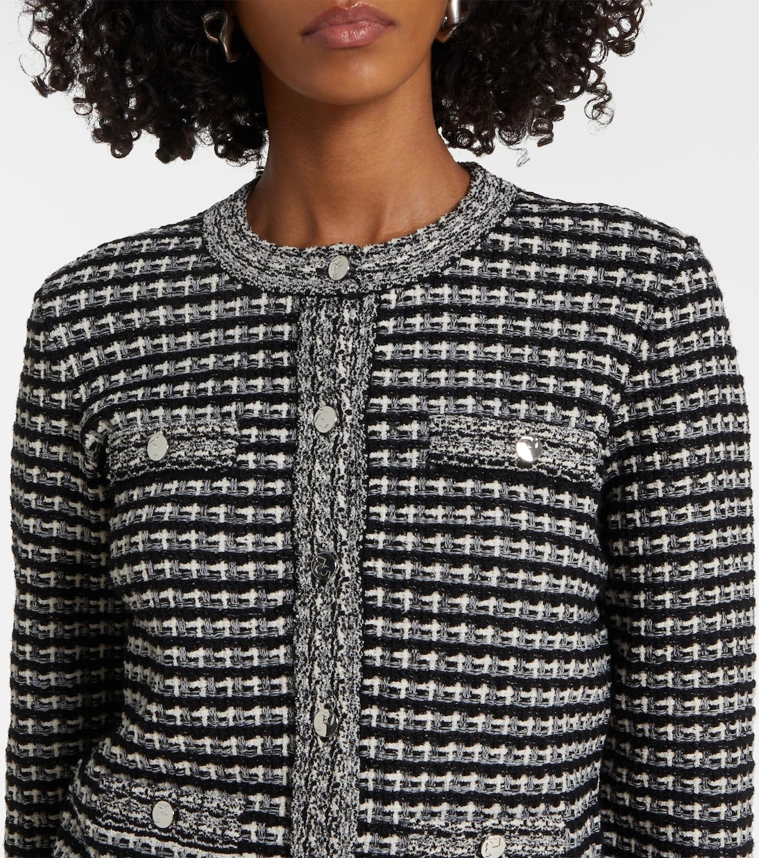 Tory Burch - Wool and cotton-blend jacquard cardigan