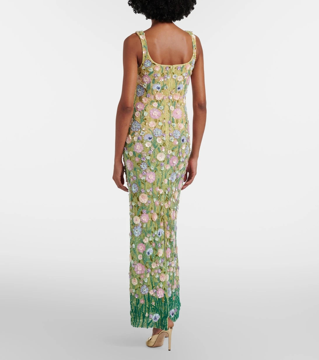 Là Fuori - Embellished floral gown