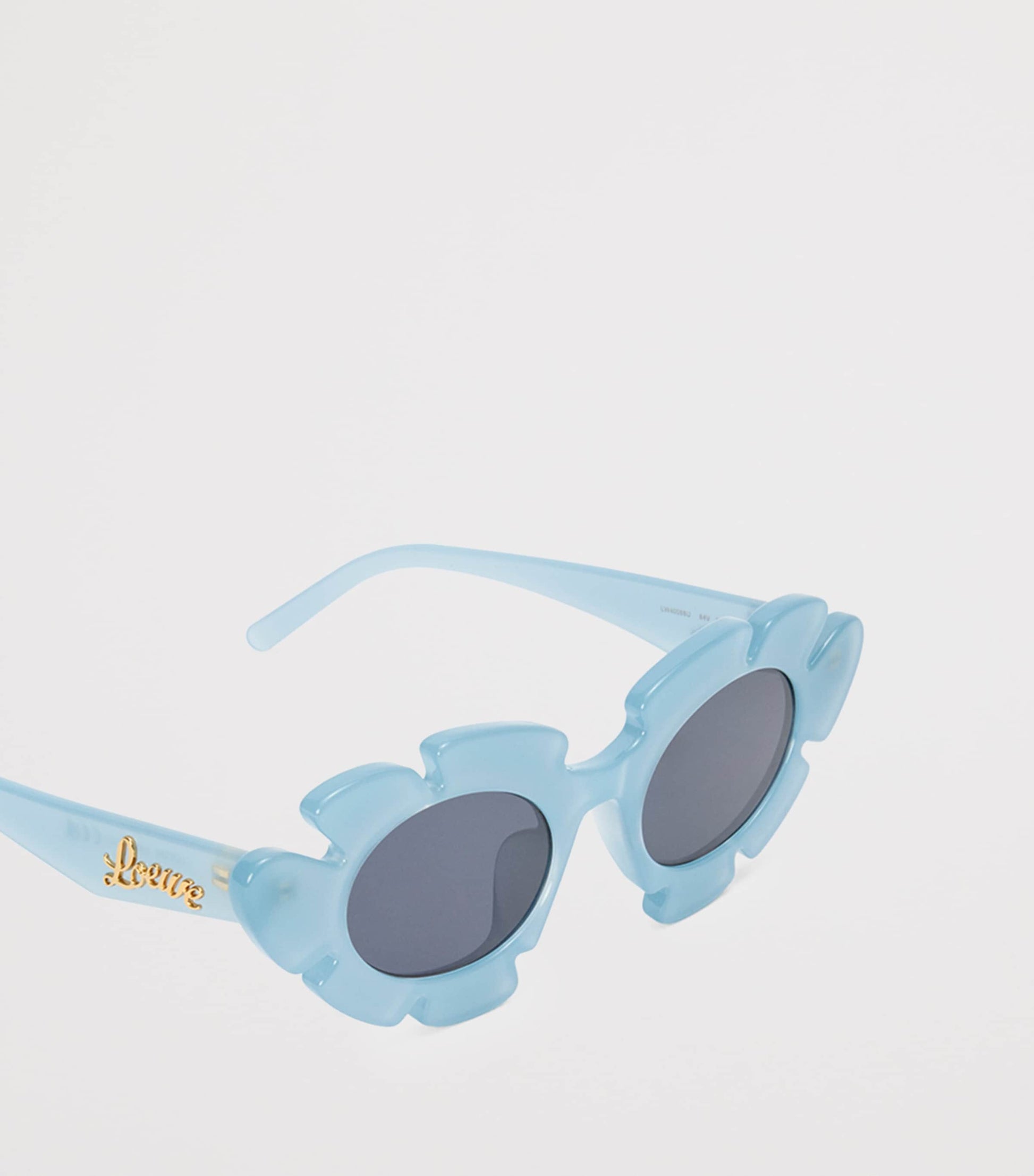 Blue Acetate Oval Flower Sunglasses