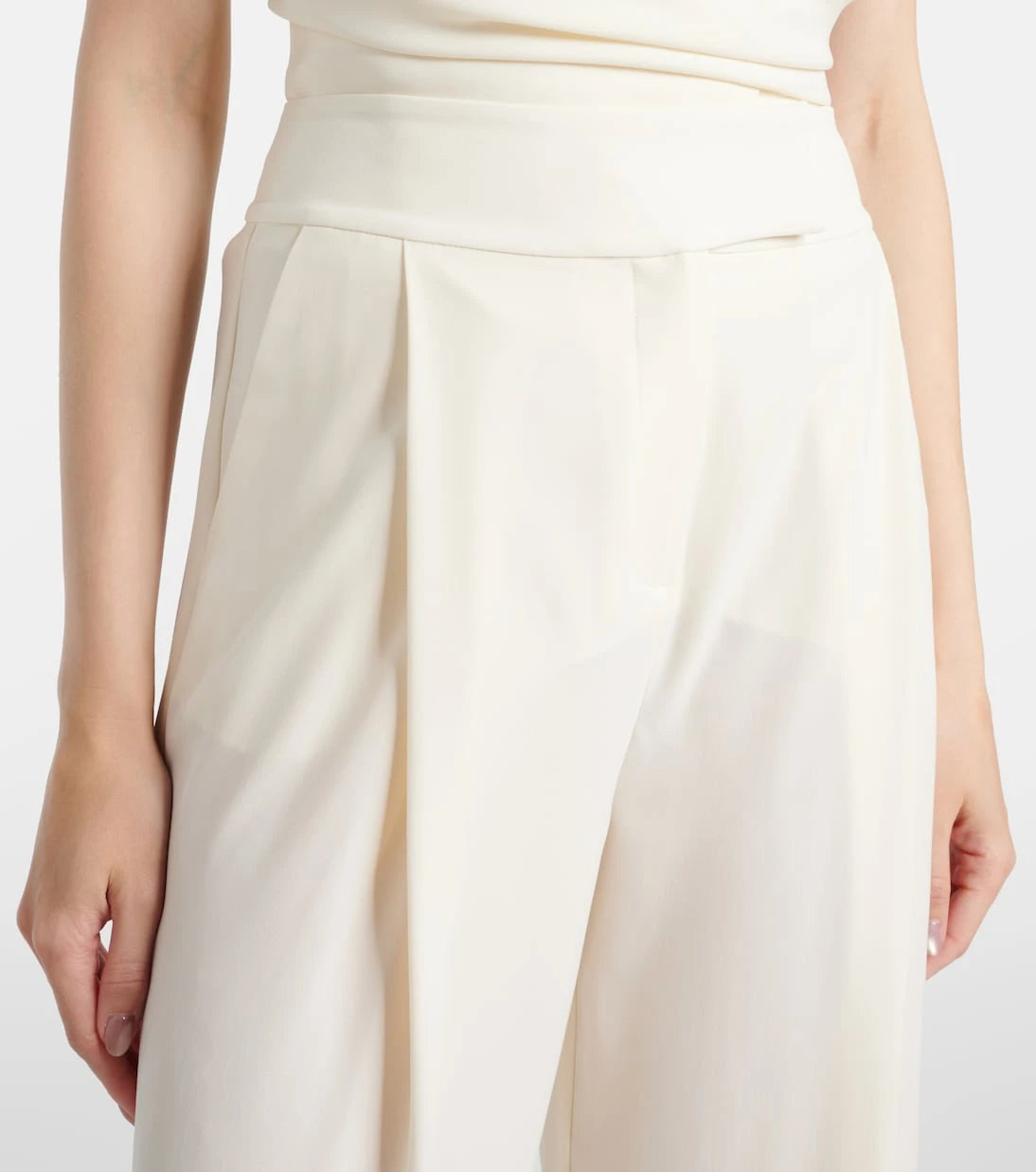 The Sei - High-rise crêpe wide-leg pants