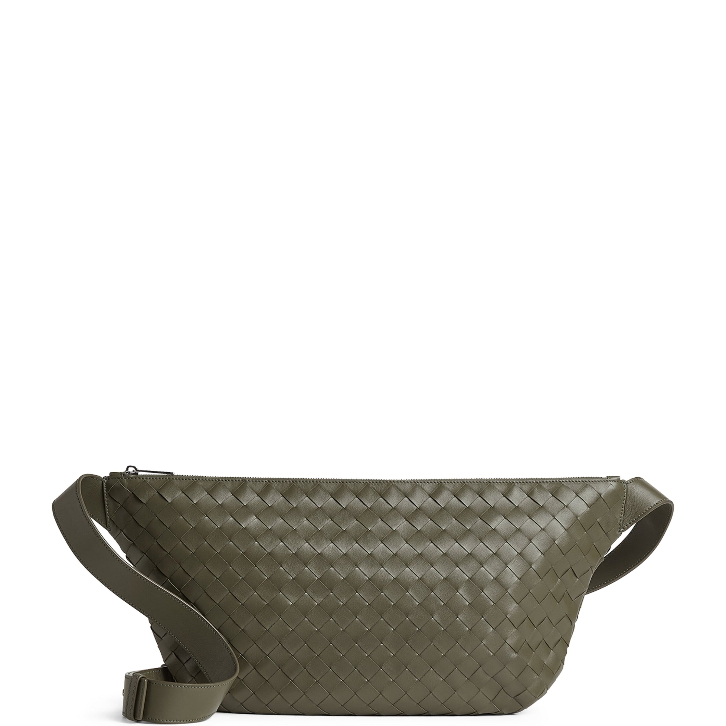 Leather Intrecciato Cross-Body Bag