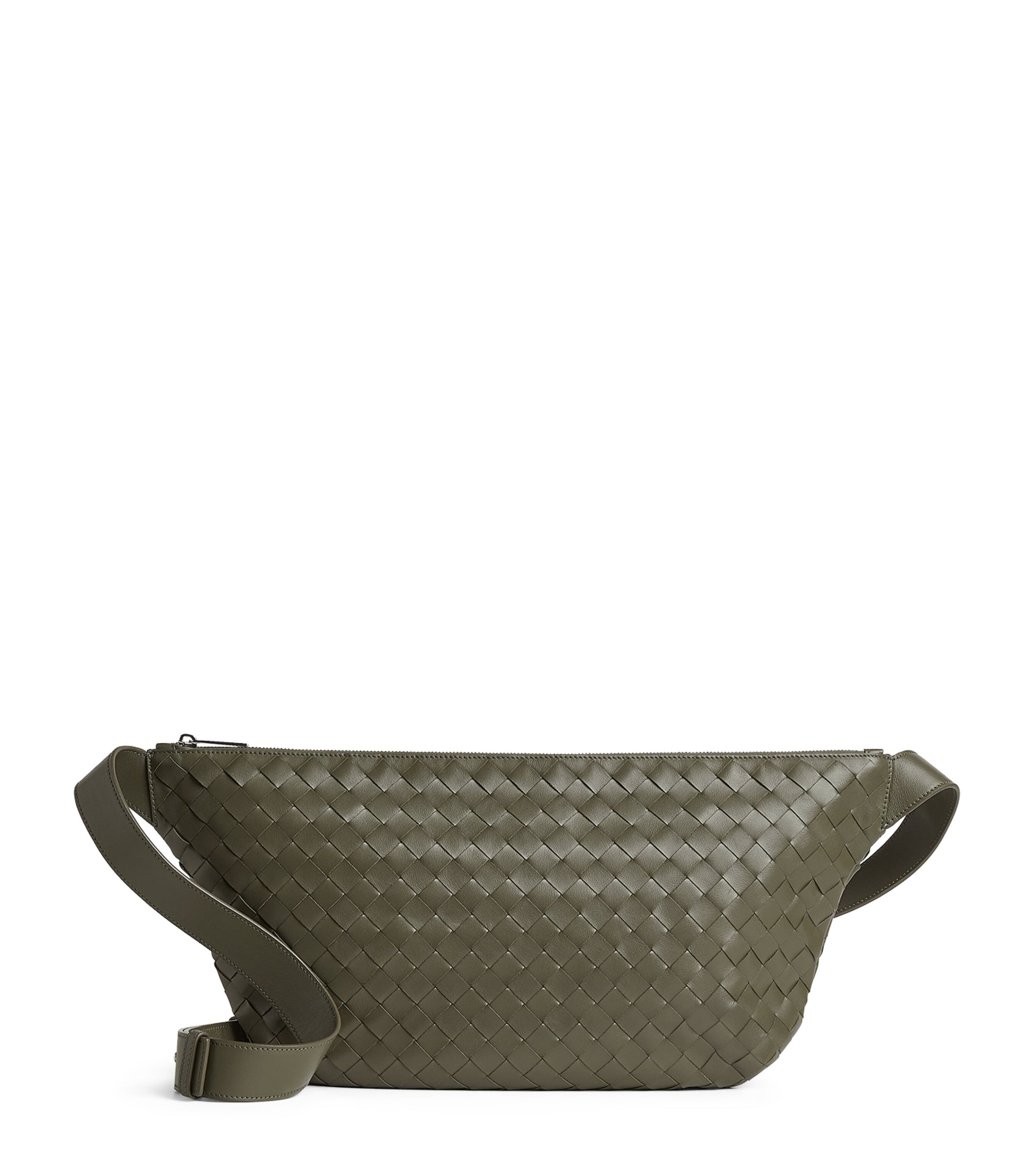Leather Intrecciato Cross-Body Bag