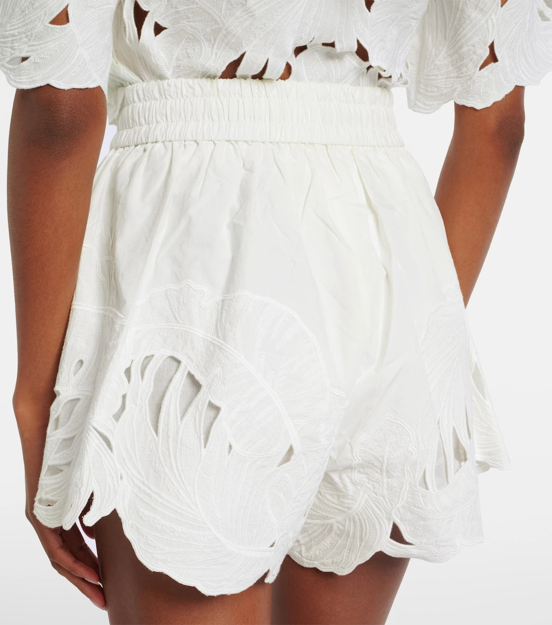 Zimmermann - Mahon embroidered cotton shorts