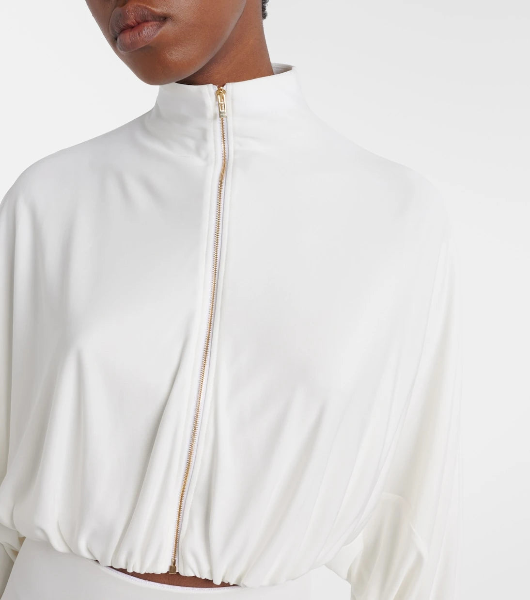 Alaïa - Draped mockneck jersey jacket