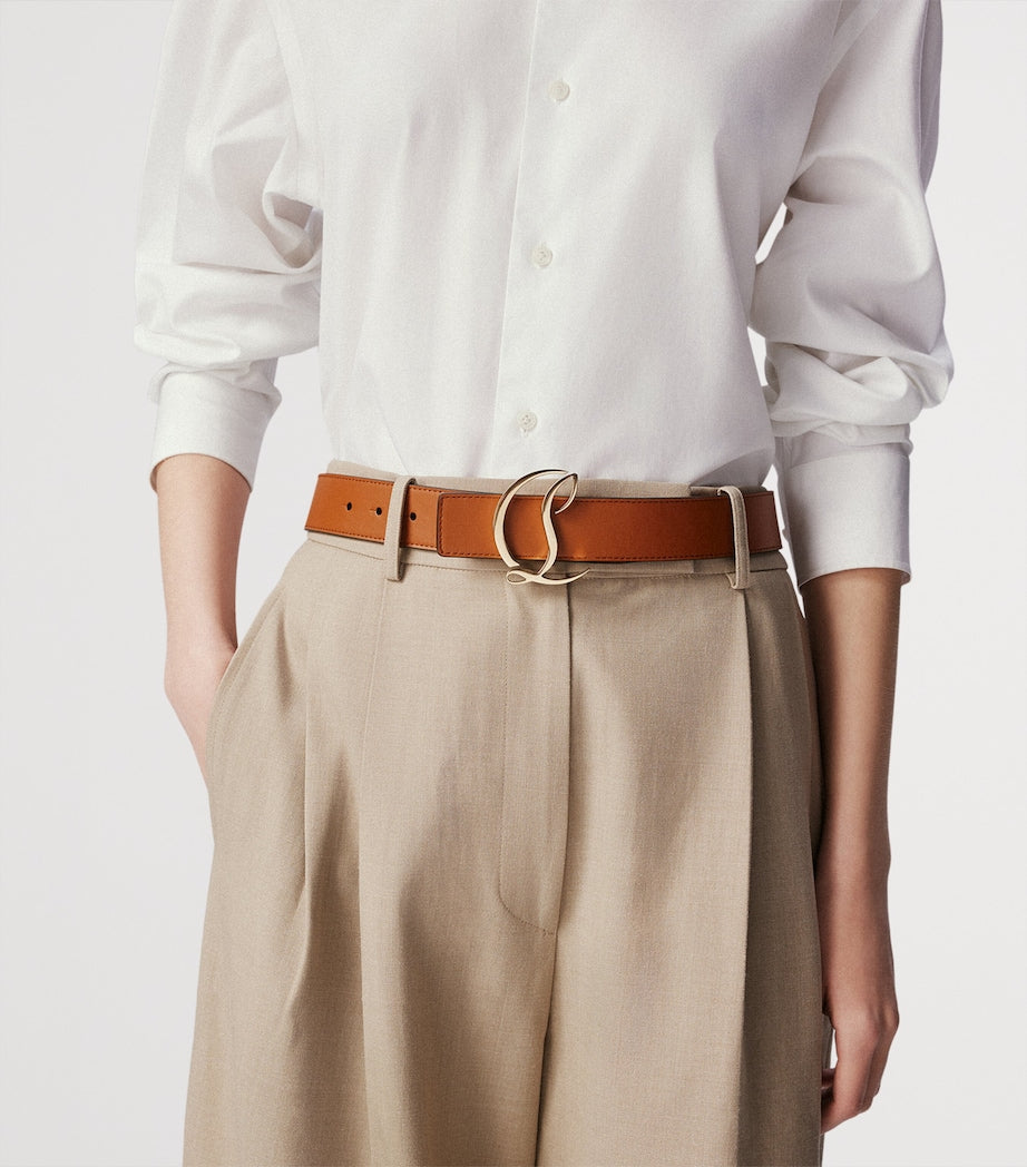 Christian Louboutin Red CL Logo Leather Belt