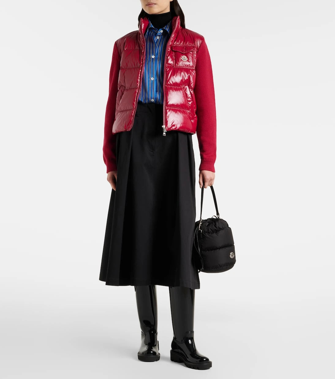 Moncler - Down-paneled virgin wool cardigan