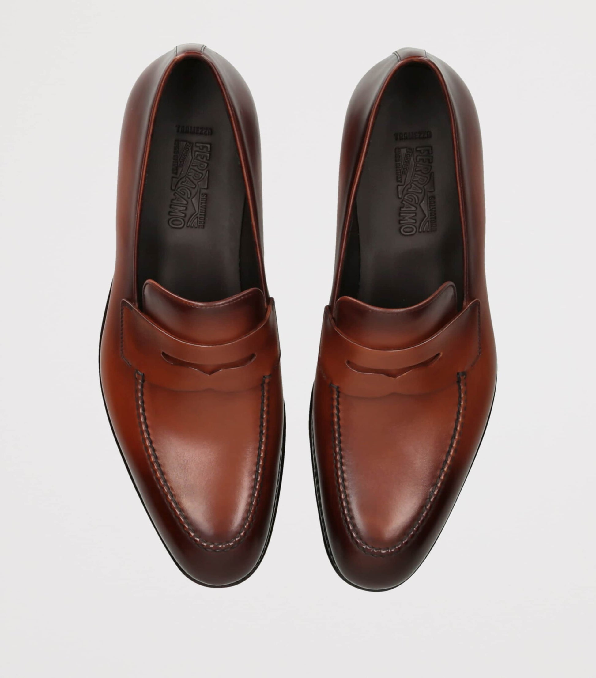 Salvatore Ferragamo Leather Brandy Loafers