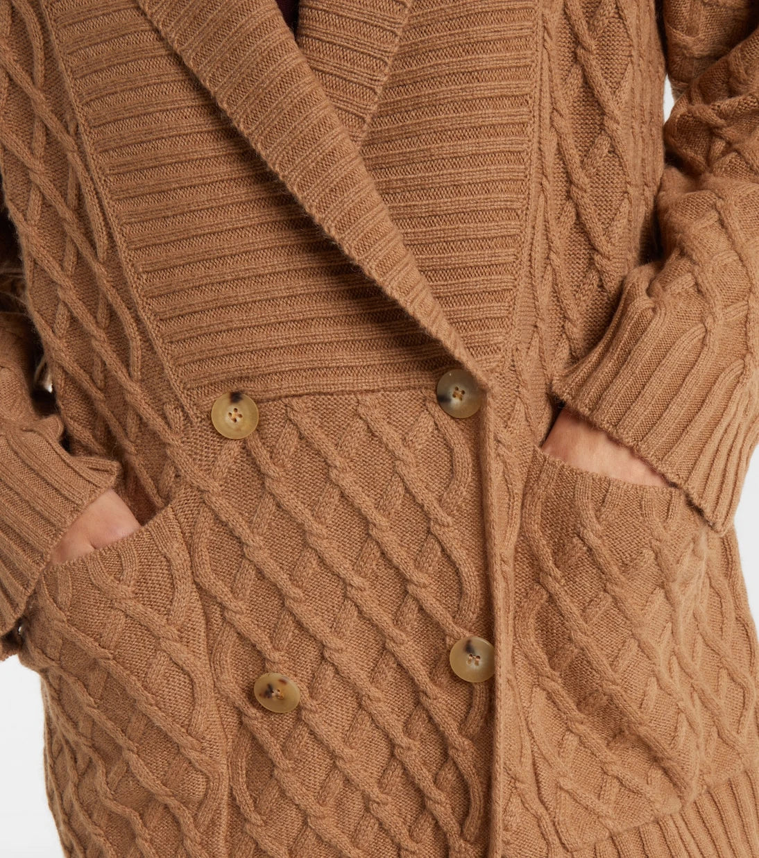Max Mara - سترة ميركا الصوفية المصنوعة من شعر الجمل بنمط الوافل