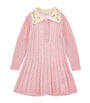 Monnalisa Multi Wool-Cotton Cable-Knit Polo Dress (2-12 Years)