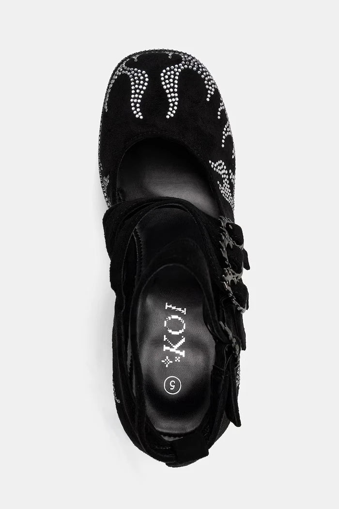 Koi Footwear Kalın Topuklu Blazed Flames Strappy Heels