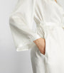 Marjolaine Ivory Silk Lace-Trim Robe