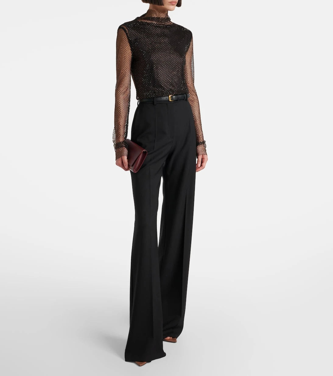 Sportmax - Gerarda embellished mesh top