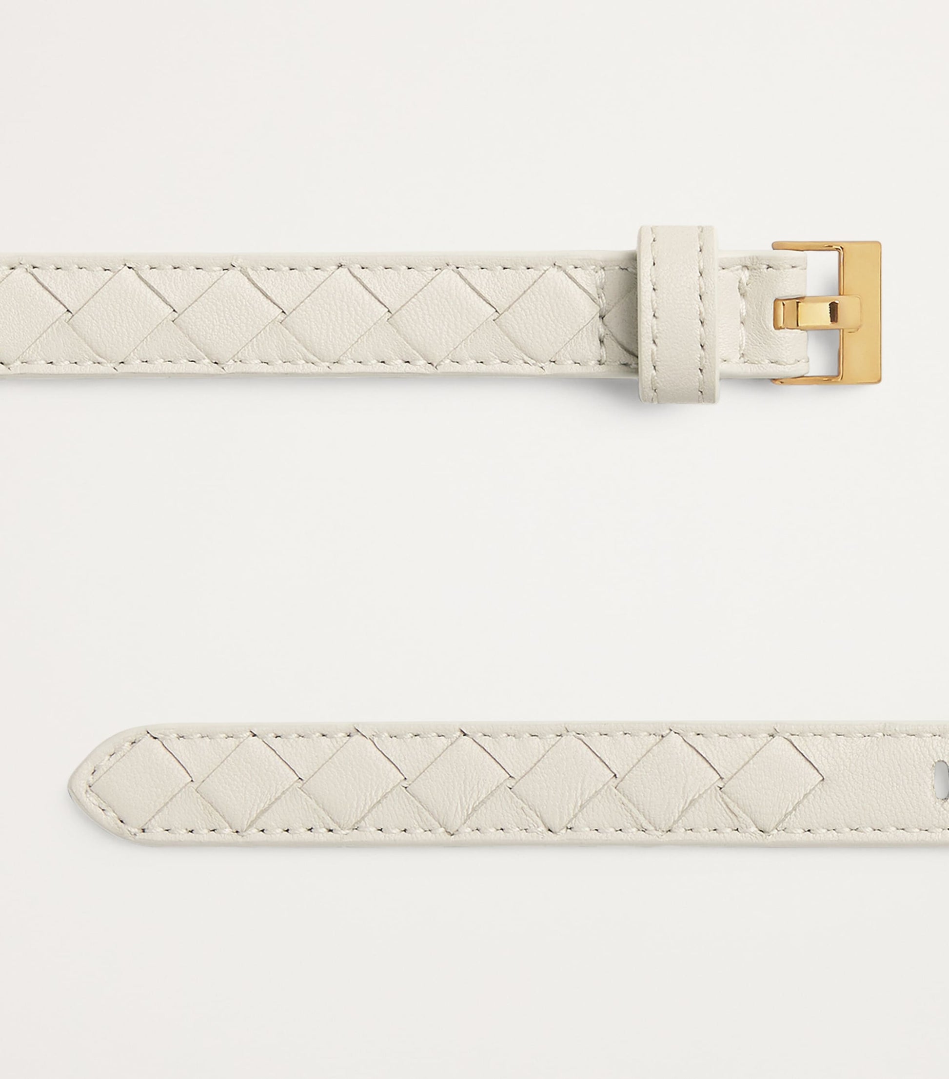 Bottega Veneta White Lambskin Thin Watch Belt