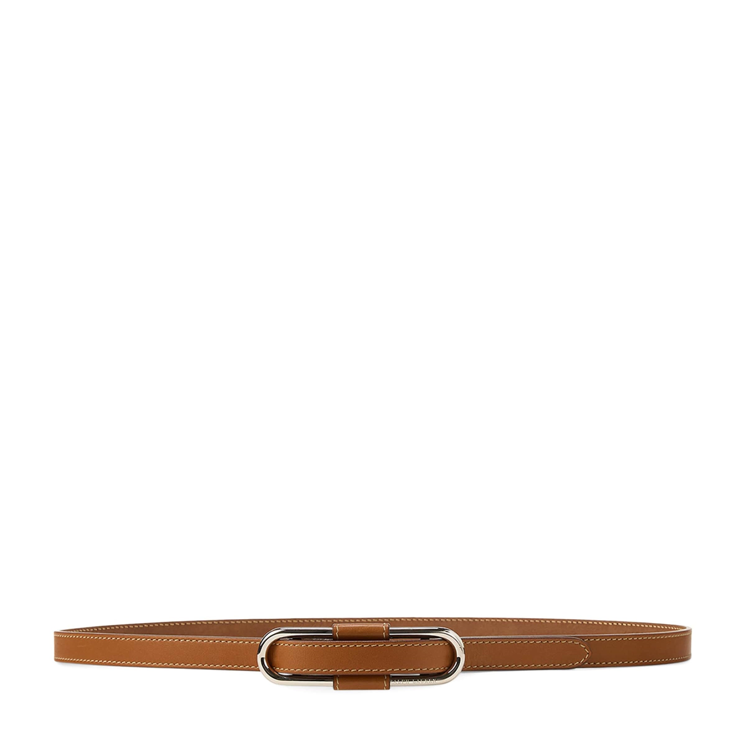 Ralph Lauren Collection Gold Leather Oval-Buckle Belt
