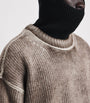 Black Wool Distressed Sweater