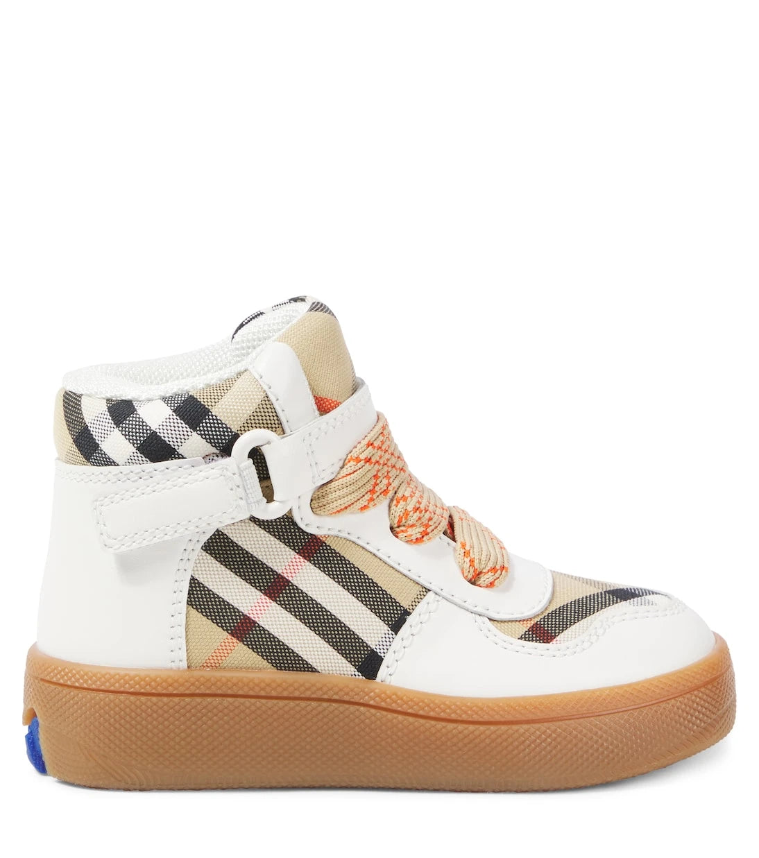 Burberry Kids - Burberry Check leather and canvas sneakers