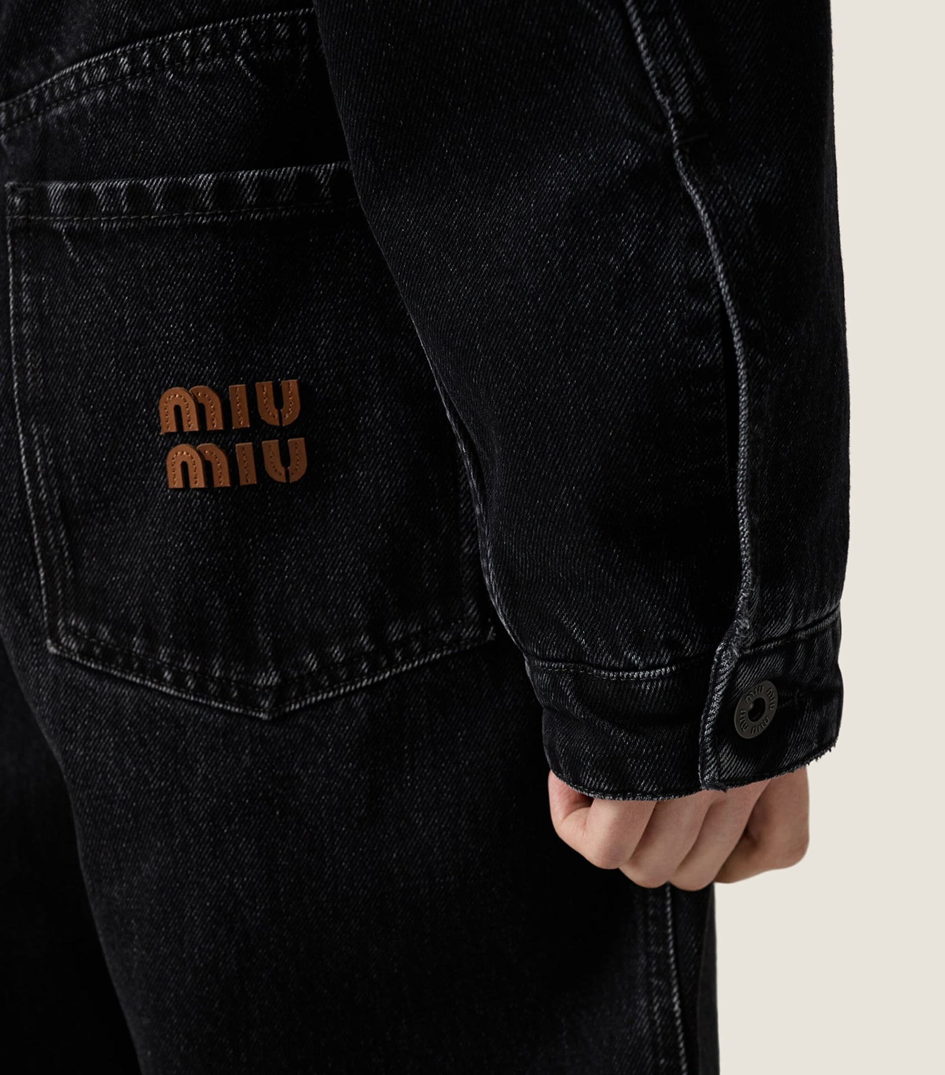 Miu Miu Black Raw-Hem Denim Jacket
