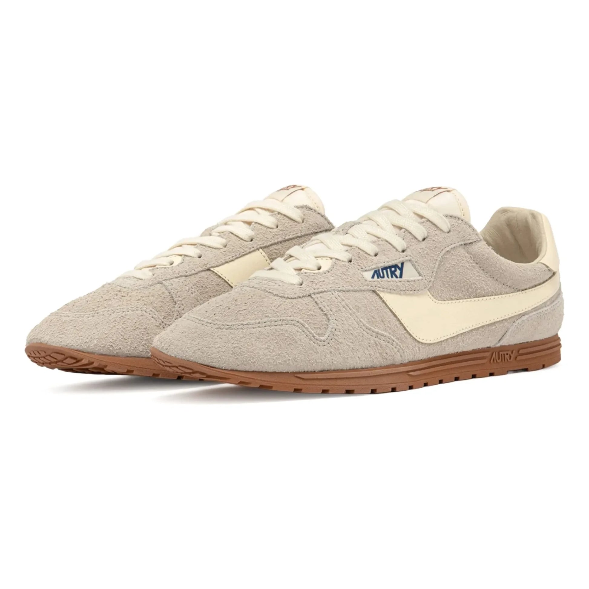 Autry - Windspin Low Two-tone Suede and Leather Basket | Light grey
