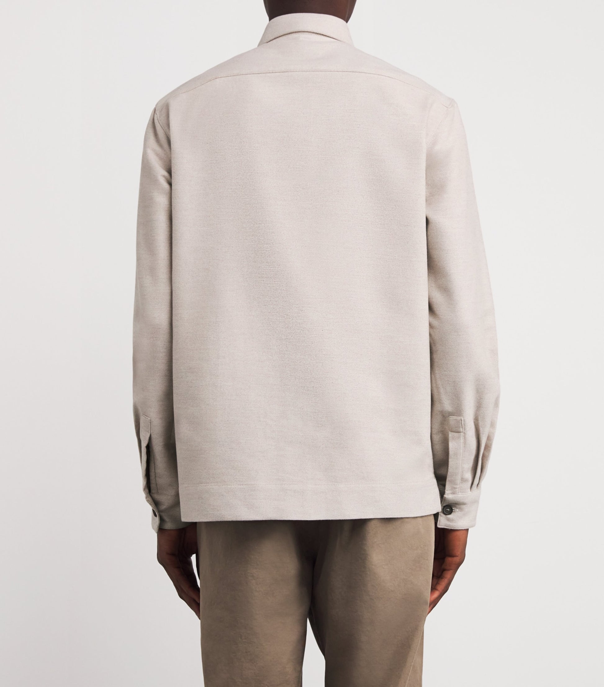 Beige Cotton-Cashmere Overshirt