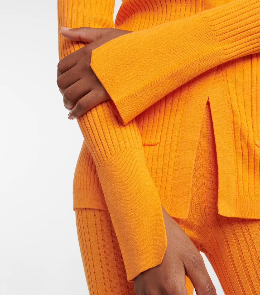 Live The Process - Tuxedo ribbed-knit cardigan