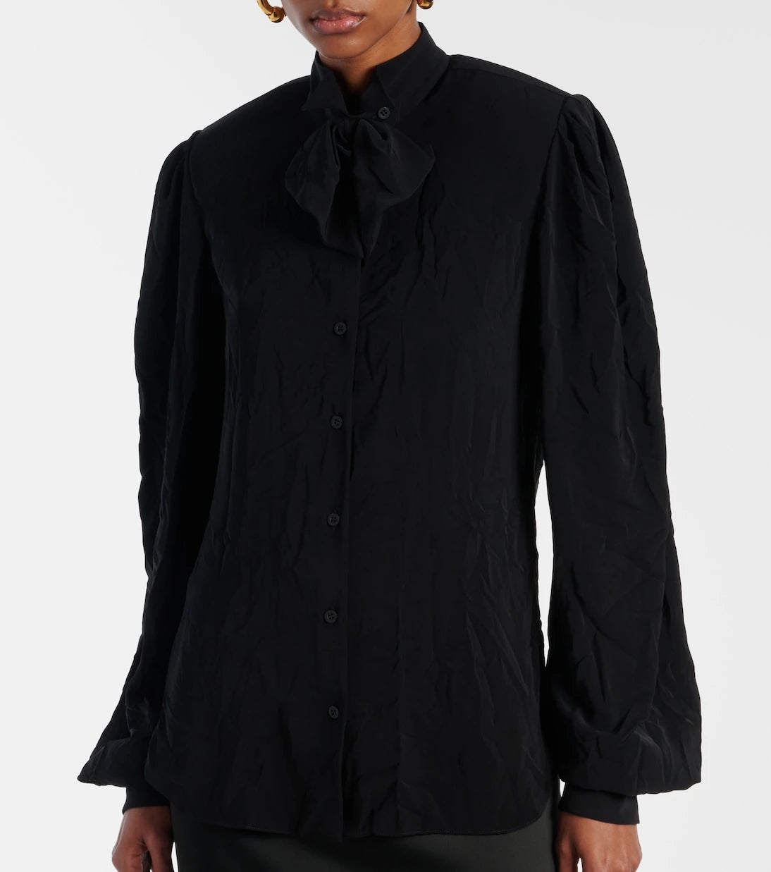 Balenciaga - Tie-neck crêpe blouse