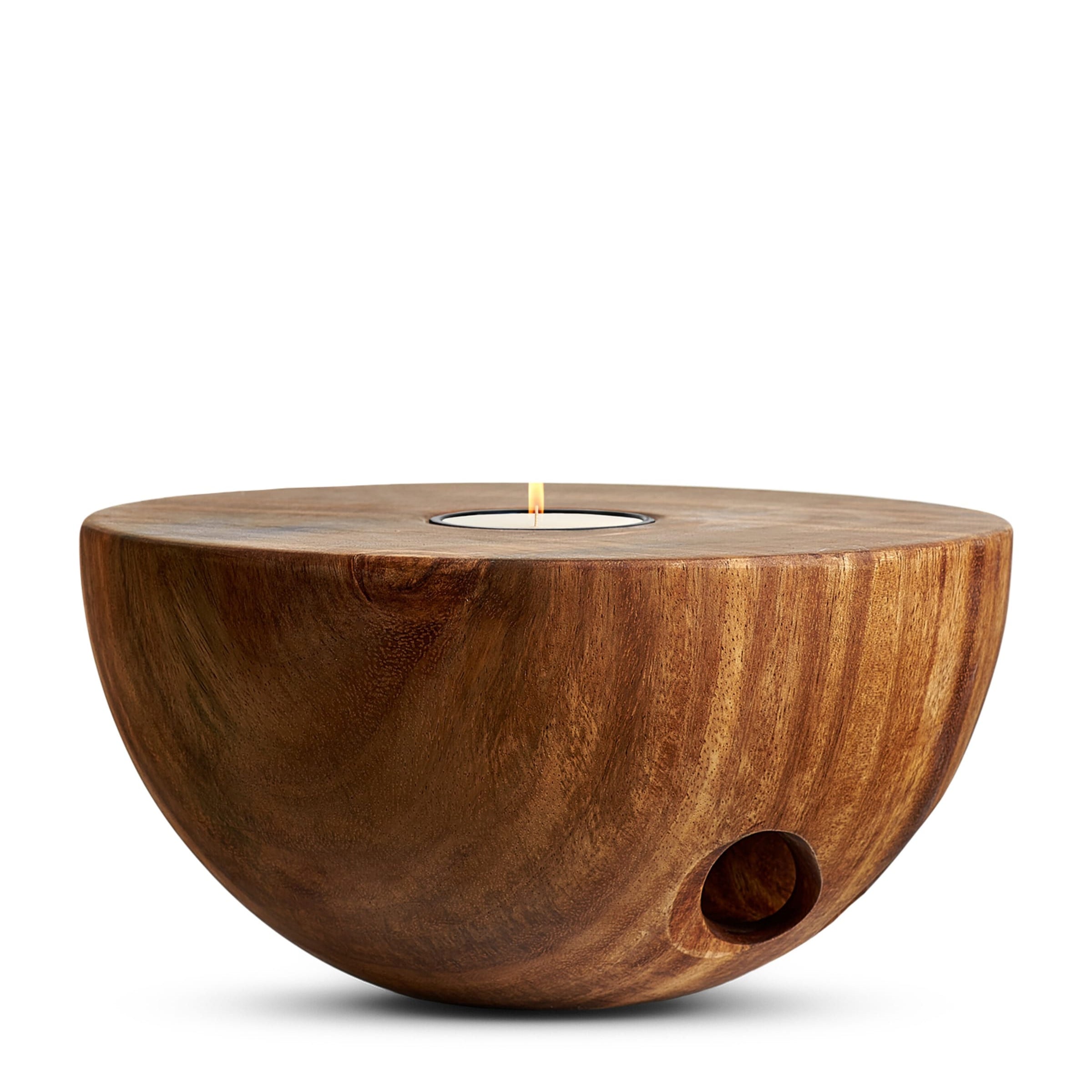 Marchanta Saman Wood Gold-Rim Candle