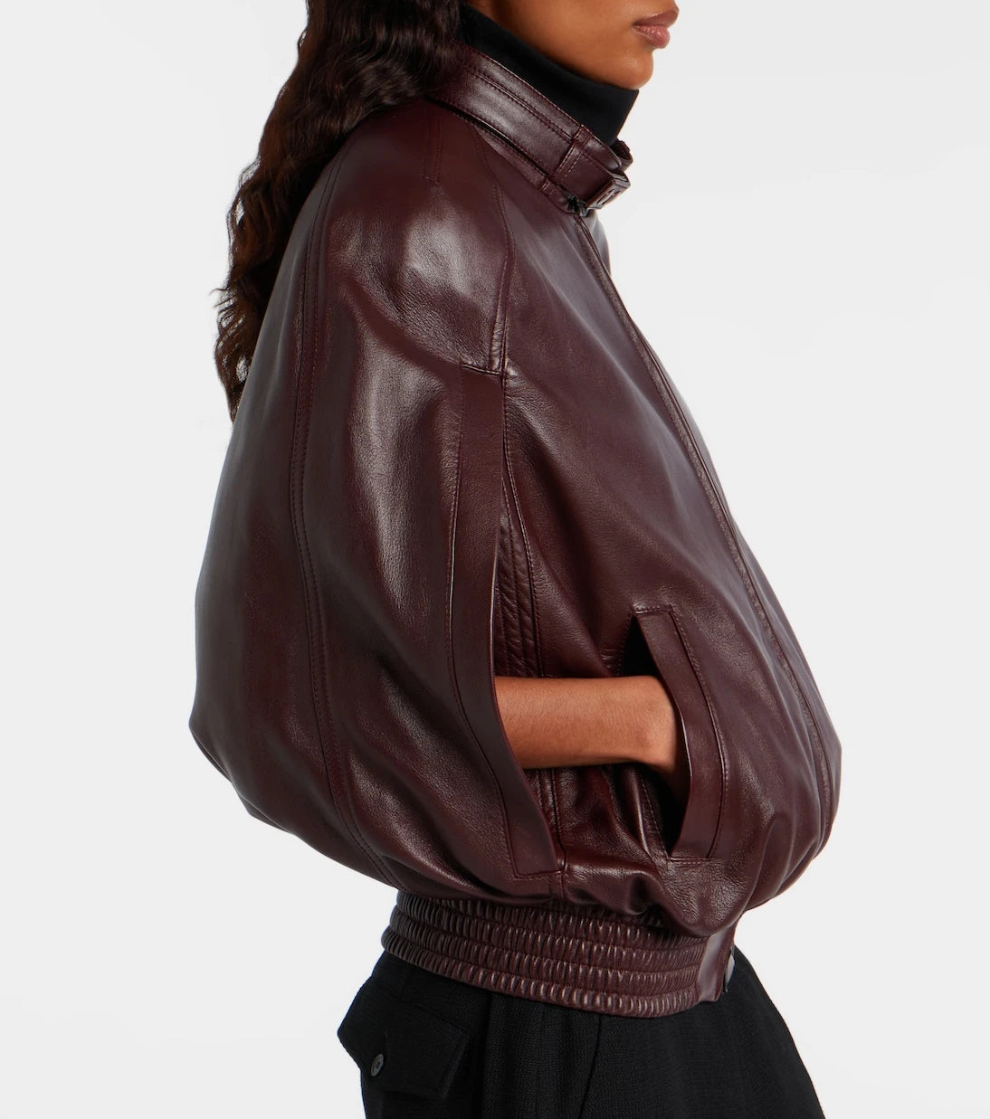 Phoebe Philo - Caped leather bomber jacket