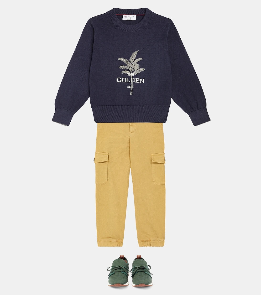 Brunello Cucinelli Kids - Printed cotton sweater