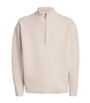 Ivory Wool-Blend Half-Zip Sweater