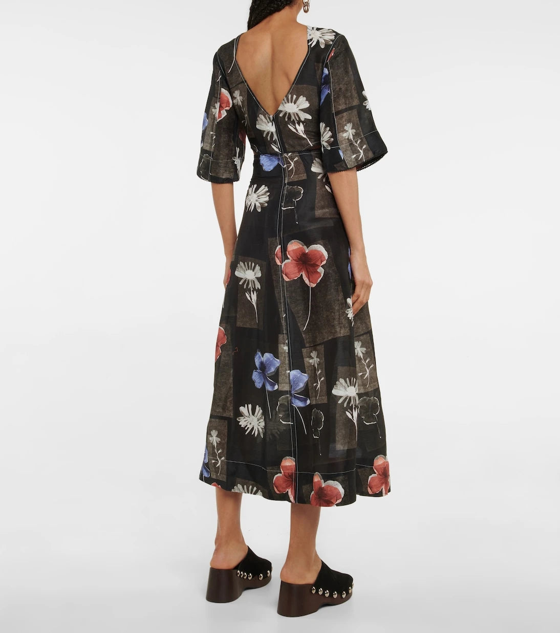 Ganni - Floral linen and silk maxi dress