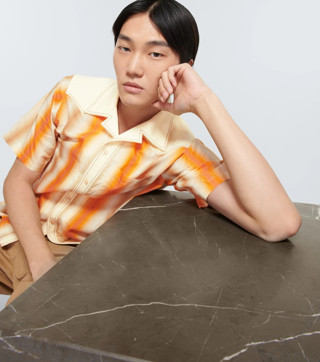 Wales Bonner - Sunrise striped bowling shirt
