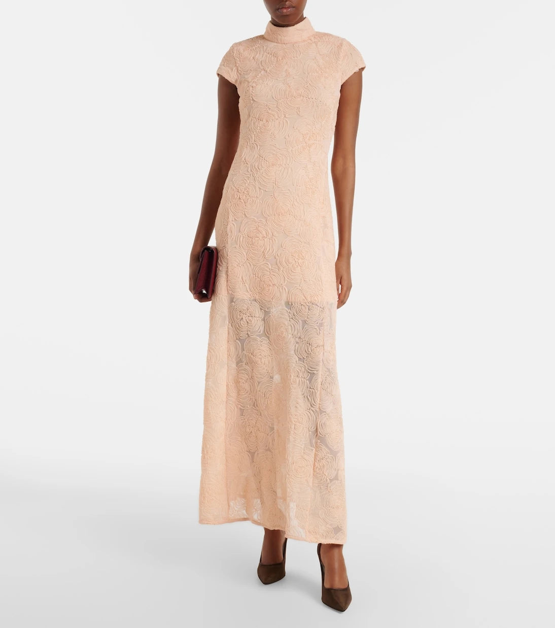 Rotate - Floral embroidered tulle maxi dress