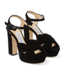 Black Heloise 120 Velvet Platform Sandals