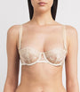Aubade Beige Embroidered Magnetic Spell Half-Cup Bra