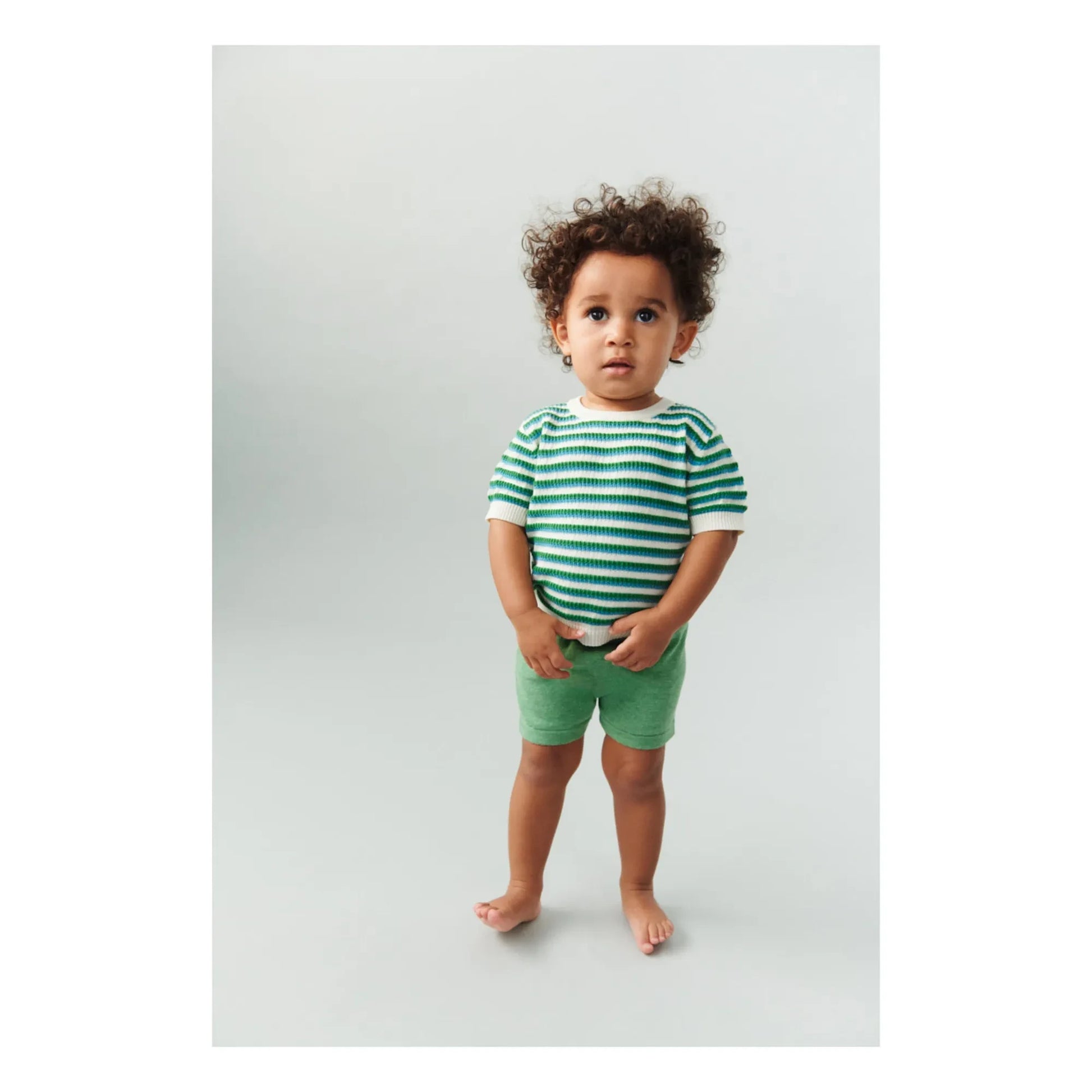 FUB - Chiné Organic Cotton Knit Shorts | Green