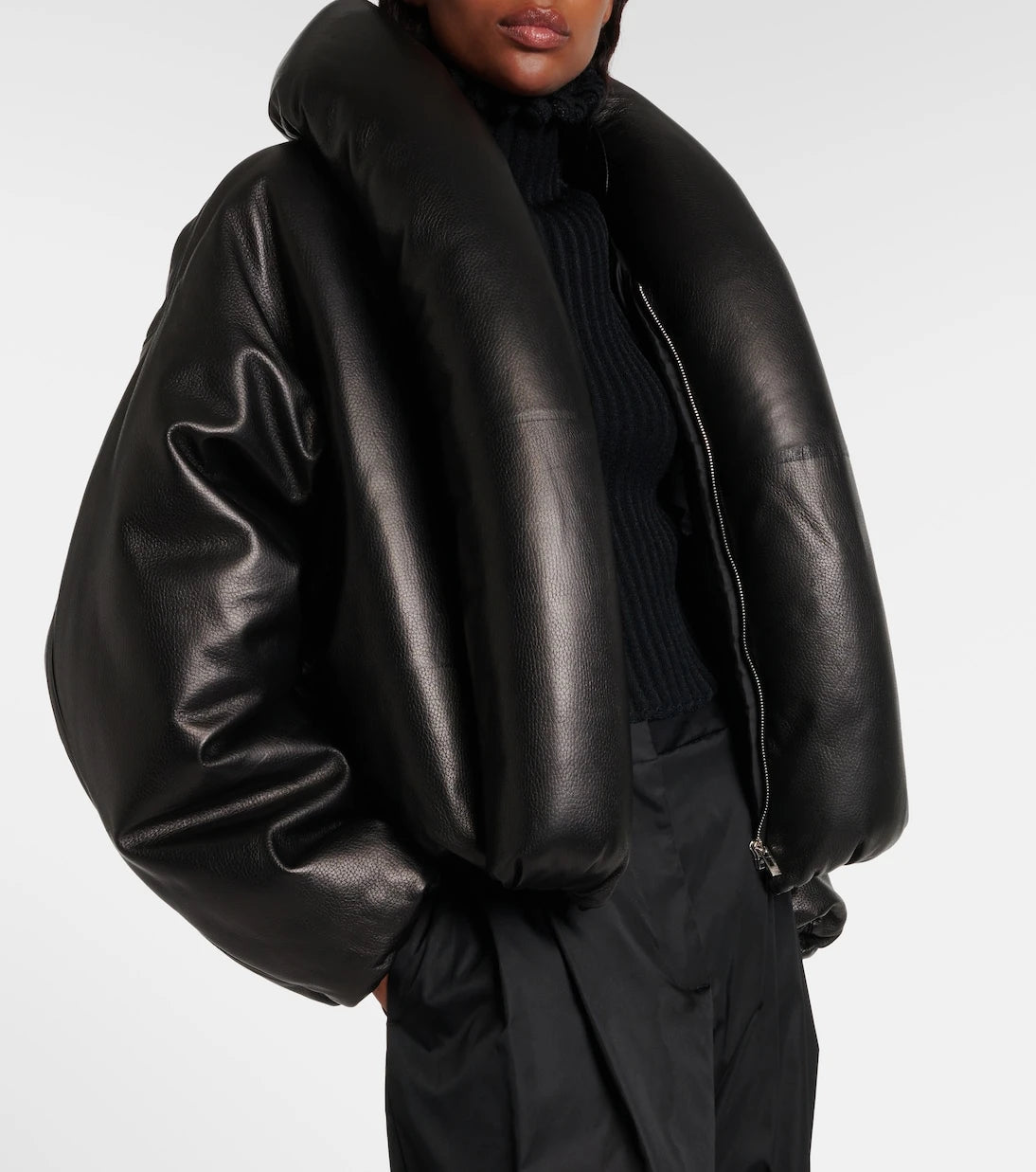 Alaïa - Leather bomber jacket