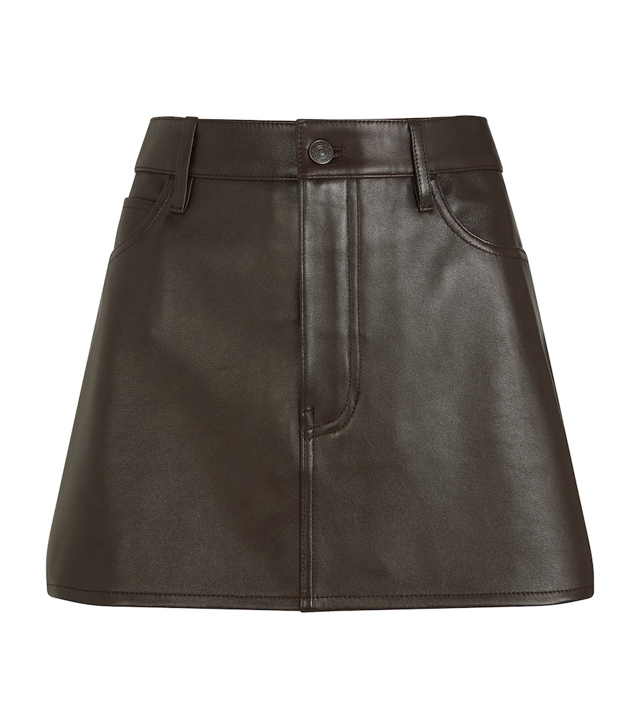 Brown The Leather Mini Skirt