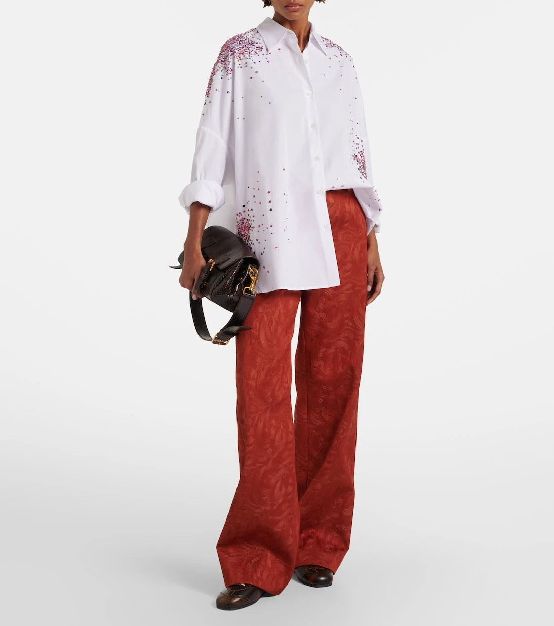 Dries Van Noten - Distressed leather sneakers